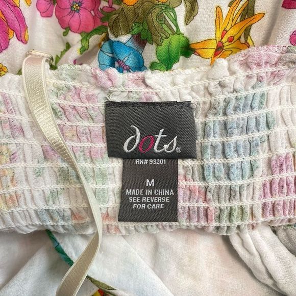 Women's Medium Summer Floral Sundress V Neck Thin Strap Knee Length Dress - Picture 7 of 7